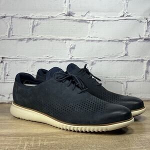 Cole Haan 2.Zerogrand Laser Wingtip Oxford Shoes Men's Size 15 Navy Blue